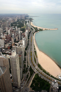 Hancock Tower View of Gold Coast Oak Street Beach